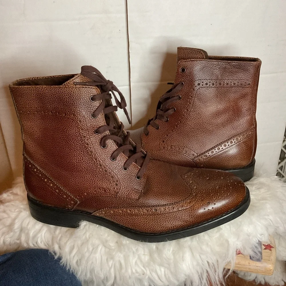 Marc NY by Andrew Marc Baycliff brown leather wingtip chukka boots 11 NWT